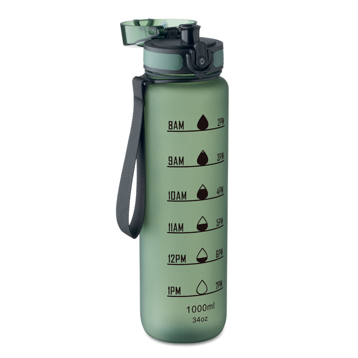 Sports water bottle RPET 1L Verde Scuro item picture open