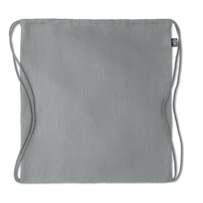 Hemp drawstring bag 200 gr/m² grey item picture back