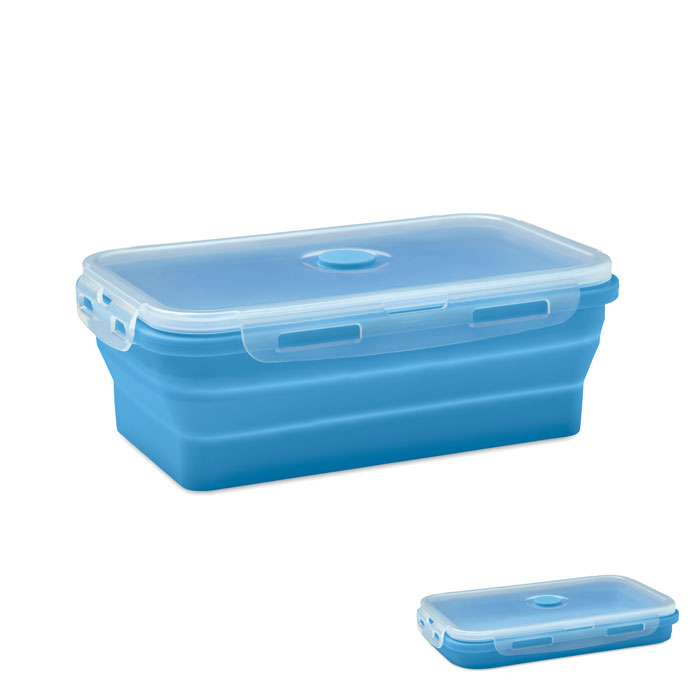 Collapsible silicone lunch box Blu Bambino item picture front