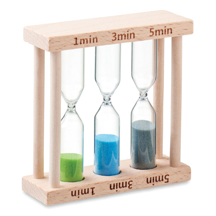 Set of 3 wooden sand timer Legno item picture front