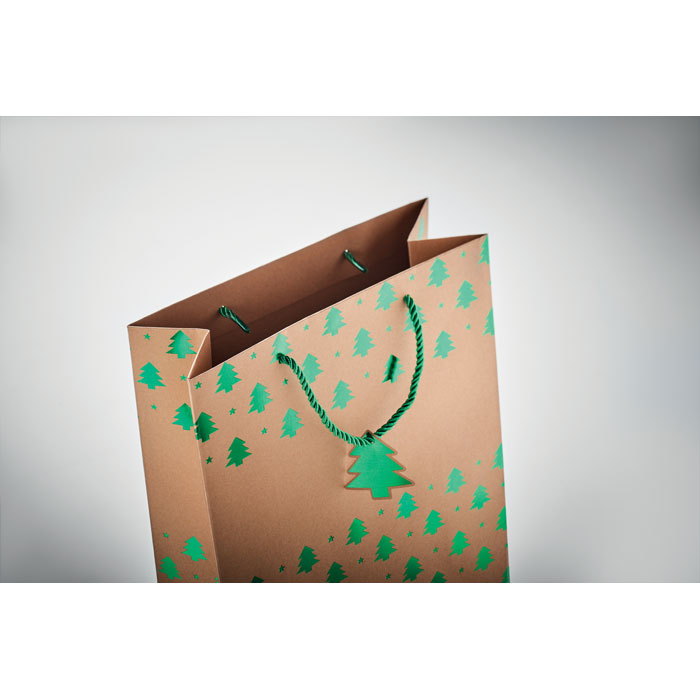 Gift paper bag with pattern green item detail picture