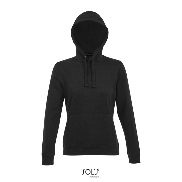 SPENCER WOMEN HOODED SWEAT Nero / Nero Opaco item picture front