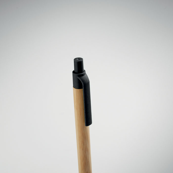 Push button ball pen in bamboo Nero item detail picture