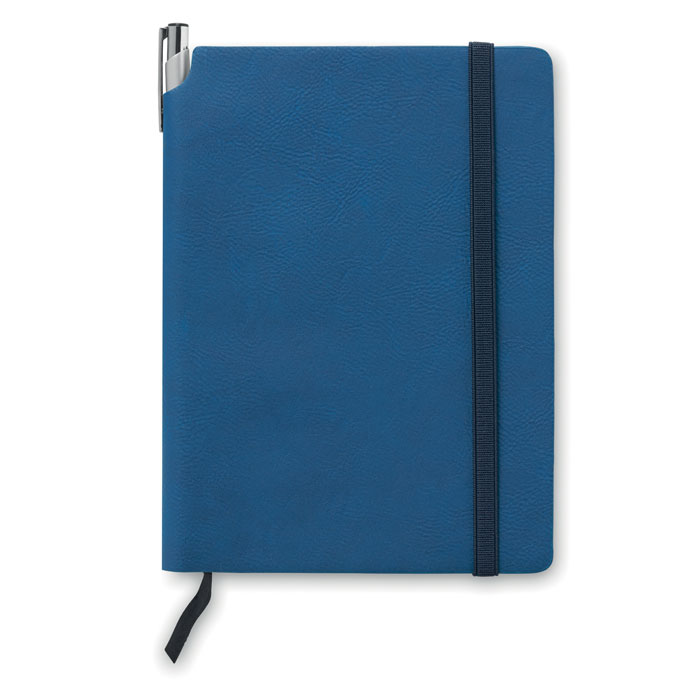 Notebook a righe in PU (A5) Blu item picture back