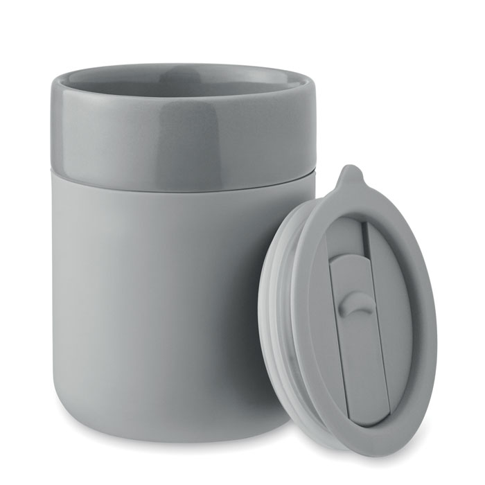 Bicchiere in ceramica 330 ml Grigio item picture side