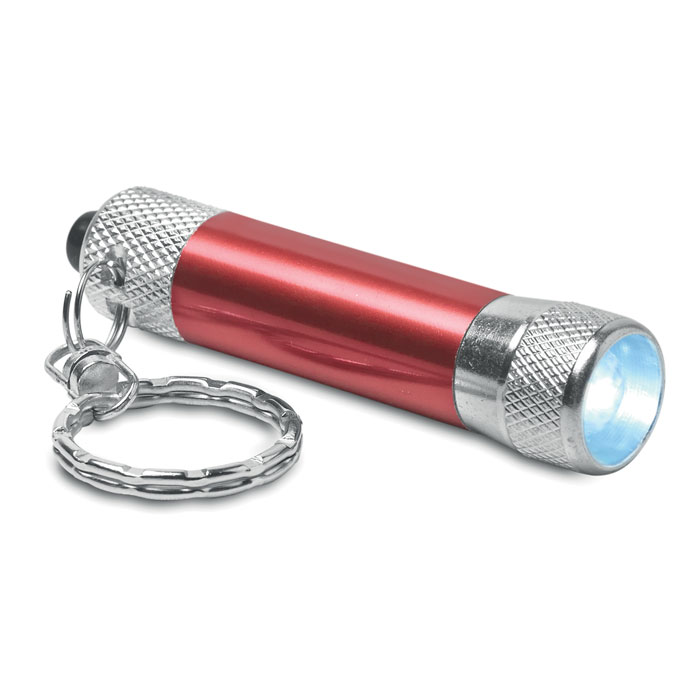 Aluminium torch with key ring Rosso item picture back