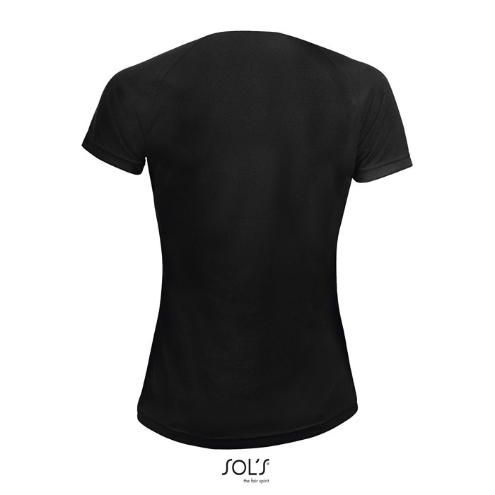 SPORTY WOMEN T-SHIRT POLYES Nero / Nero Opaco item picture back