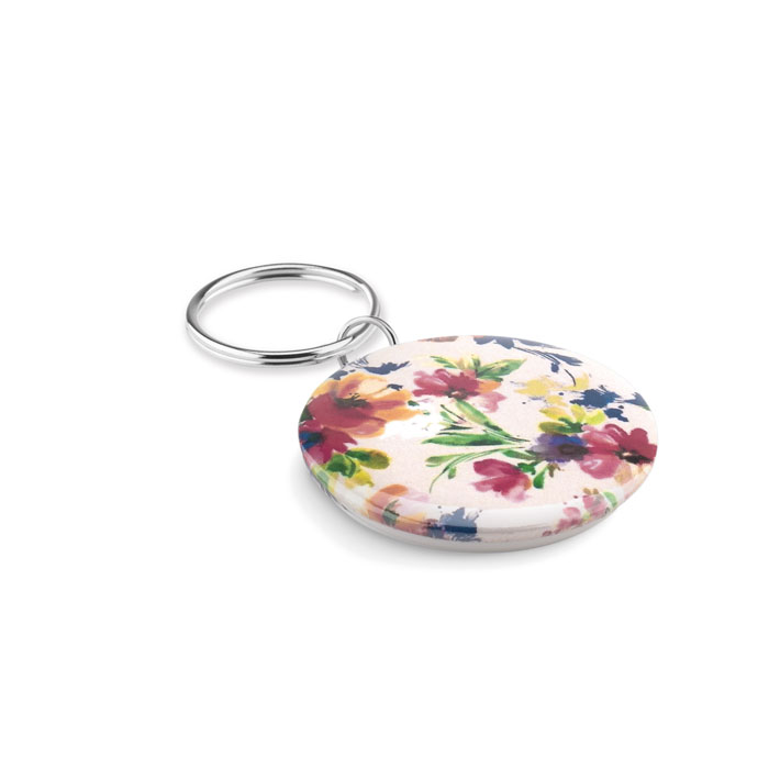 Small pin button key ring Bianco item picture open