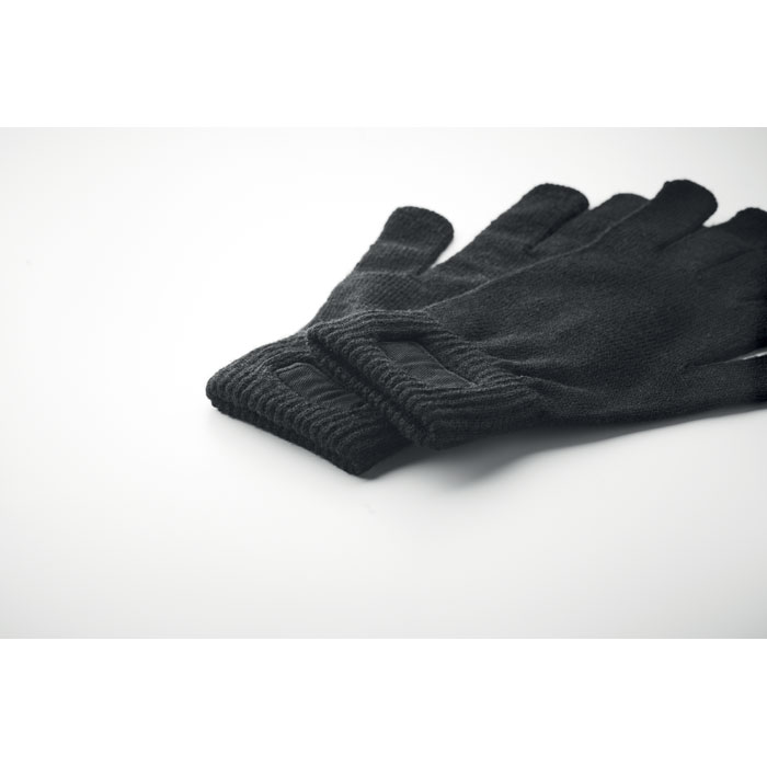 Knitted gloves in RPET Nero item detail picture