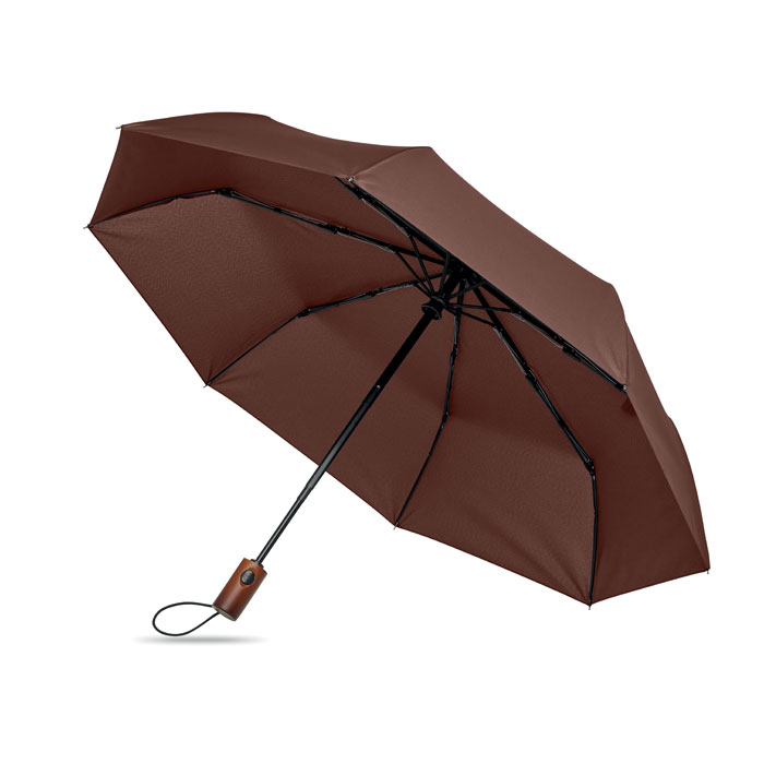 21" auto umbrella wood handle Marrone item picture front