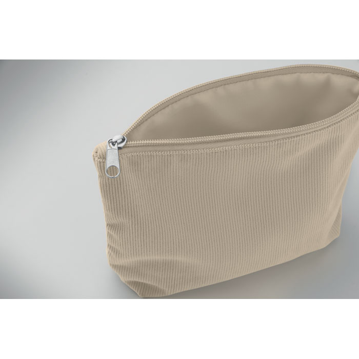 Porta cosmetici in velluto Beige item picture open