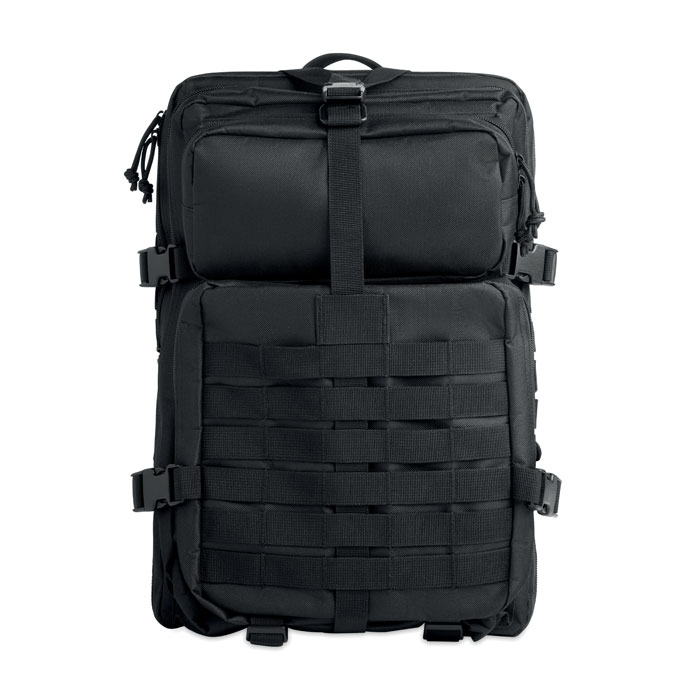 Zaino da esterno 600D RPET Nero item picture side