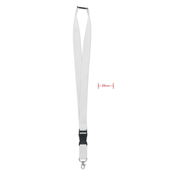 Lanyard with metal hook 25mm Bianco item picture front