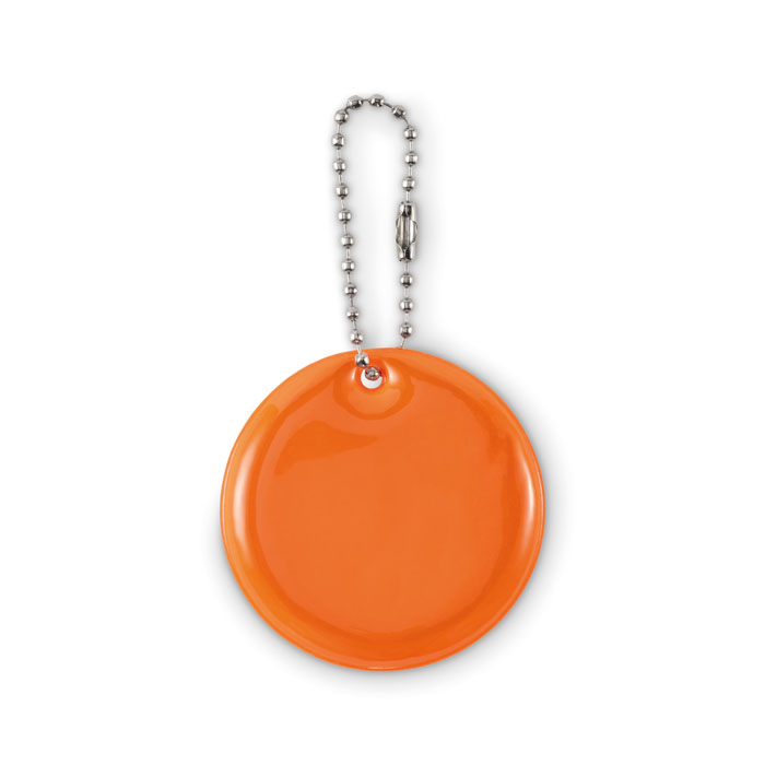 Portachiavi tondo riflettente Arancio Neon item picture front