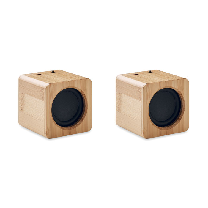 Set of Bamboo wireless speaker Legno item picture back