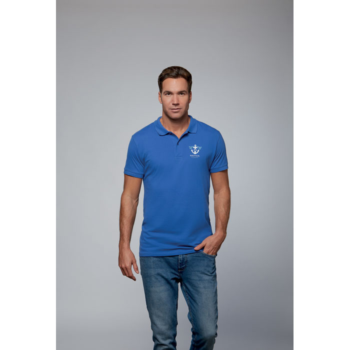 PERFECT MEN Polo 180g Blu Scuro Francese item picture printed