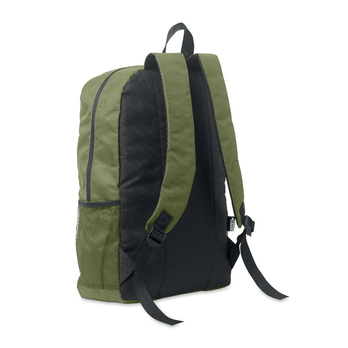 600D RPET polyester backpack Verde Militare item picture side