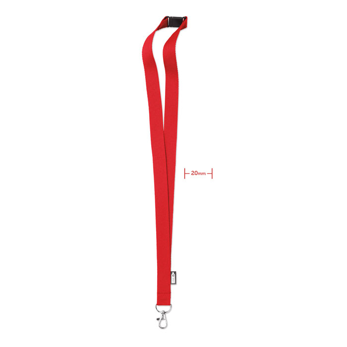 Lanyard in RPET 20 mm Rosso item picture front