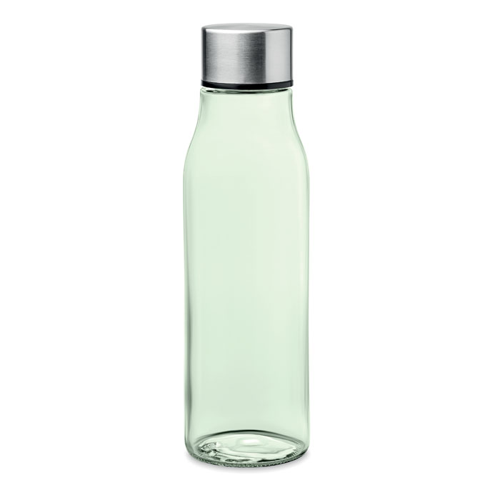 Glass drinking bottle 500 ml transparent green item picture front