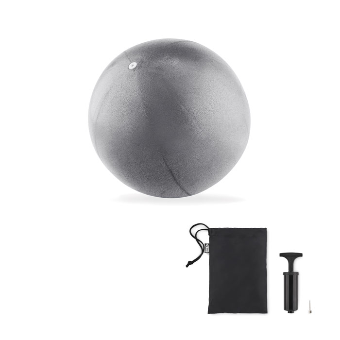Small Pilates ball with pump matt silver item picture front