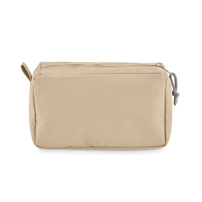 PVC free cosmetic bag Beige item picture back
