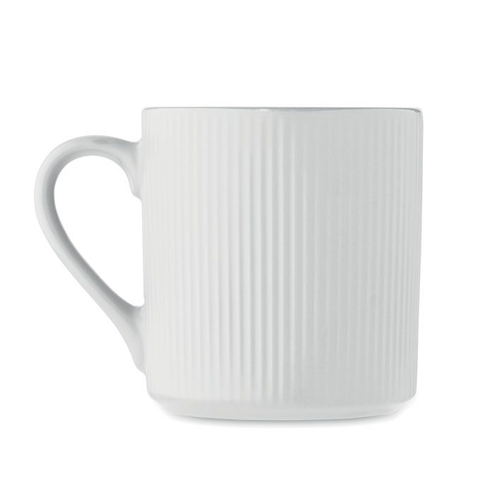 Tazza in ceramica a coste 340 m Bianco item picture back