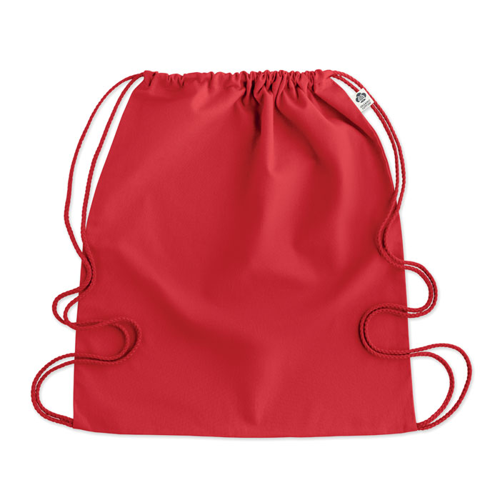 Borsa con coulisse in cotone or Rosso item picture top