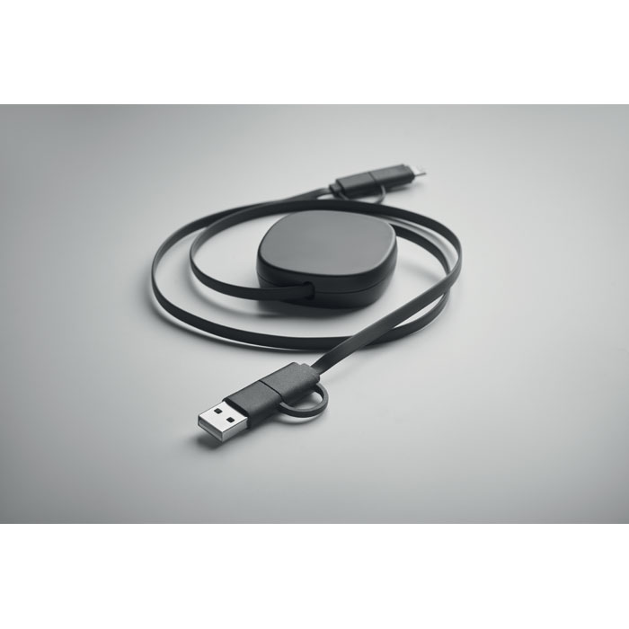 60W retractable charging cable Nero item detail picture