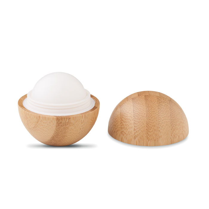 Lip balm in round bamboo case Legno item picture front