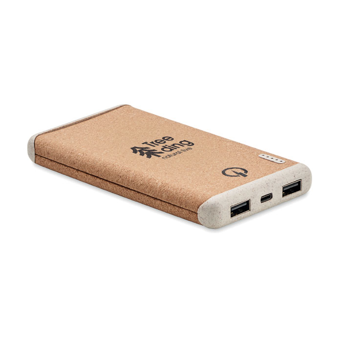 Power bank wireless. 10000 mAh beige item picture printed