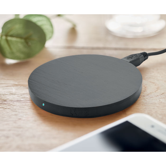 Wireless charger bamboo 5W Nero item ambiant picture
