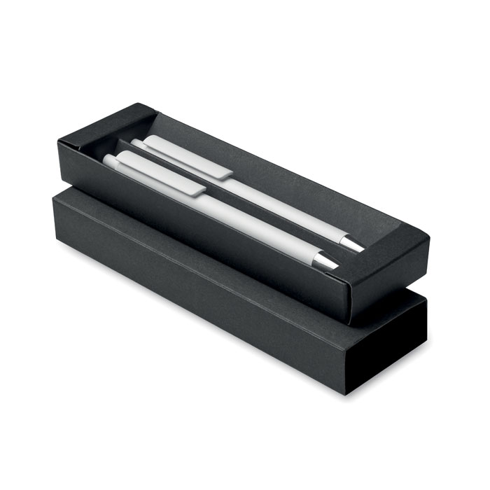 Recycled aluminium pen set Bianco item picture front