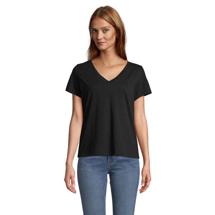 REGENT V T-SHIRT WOMEN Nero Profondo item picture front