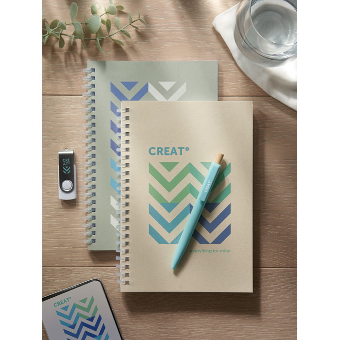 Notebook in cartone riciclato A5 Beige item picture printed