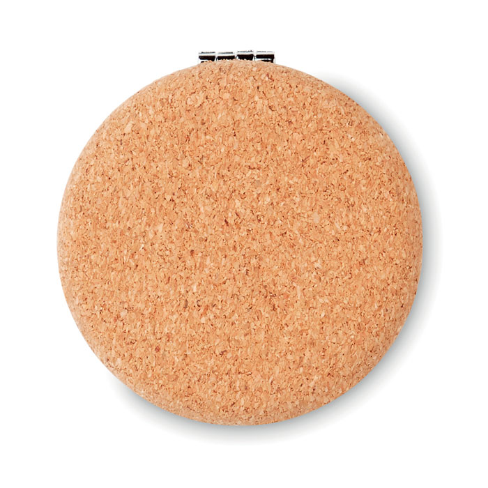 Pocket mirror with cork cover Beige item picture top