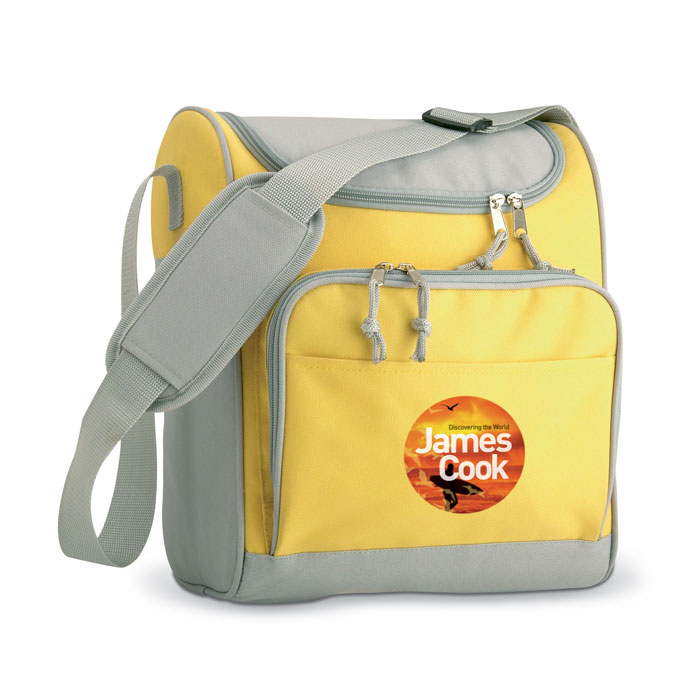 Cooler bag with front pocket yellow item picture printed
