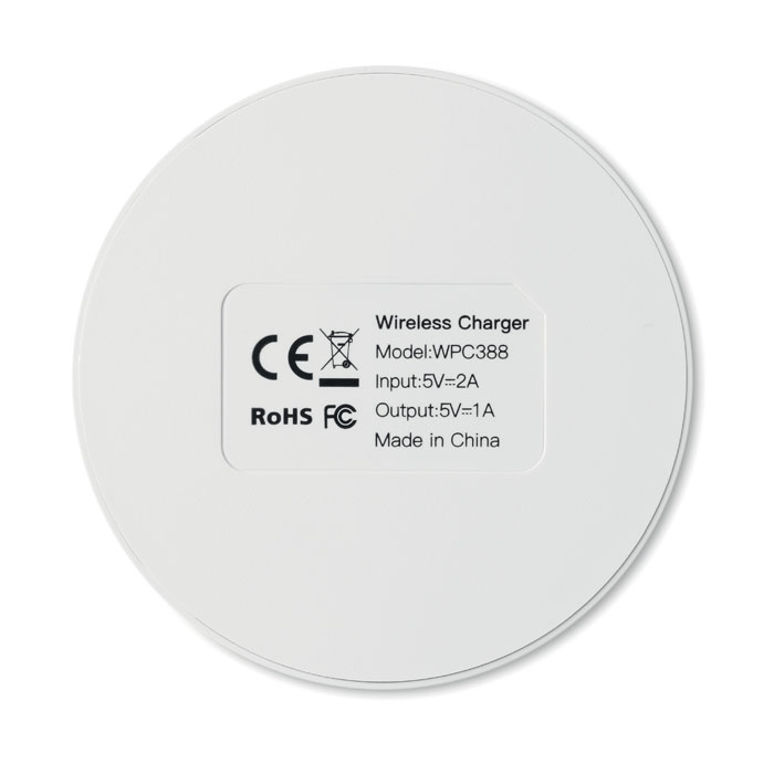 Wireless charger 5W Bianco item picture back