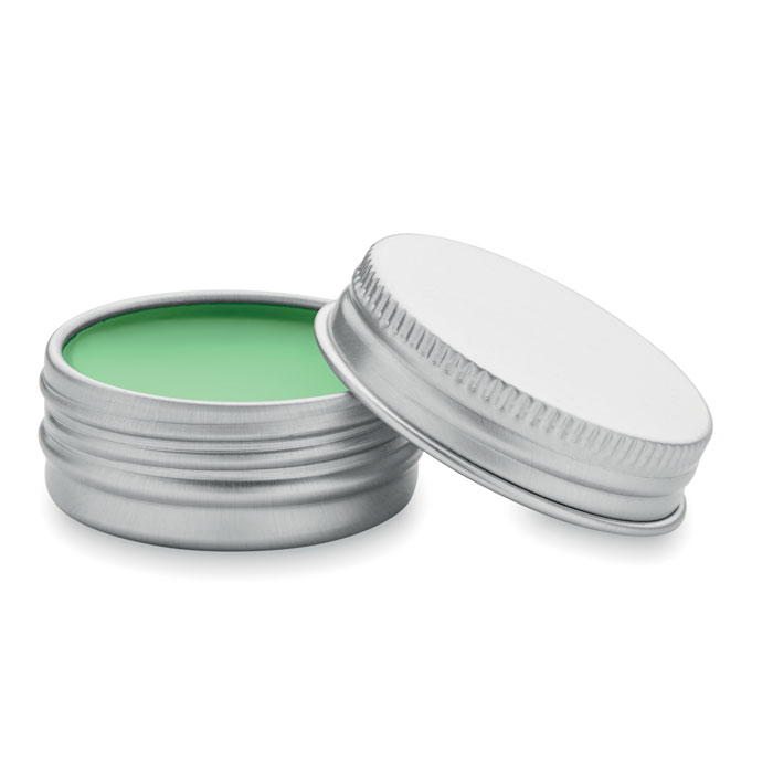 Vegan lip balm in round tin Verde item picture side