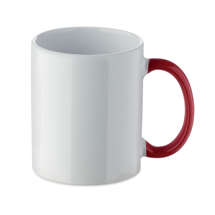 Tazza in ceramica. 300 ml Bianco/Rosso item picture back