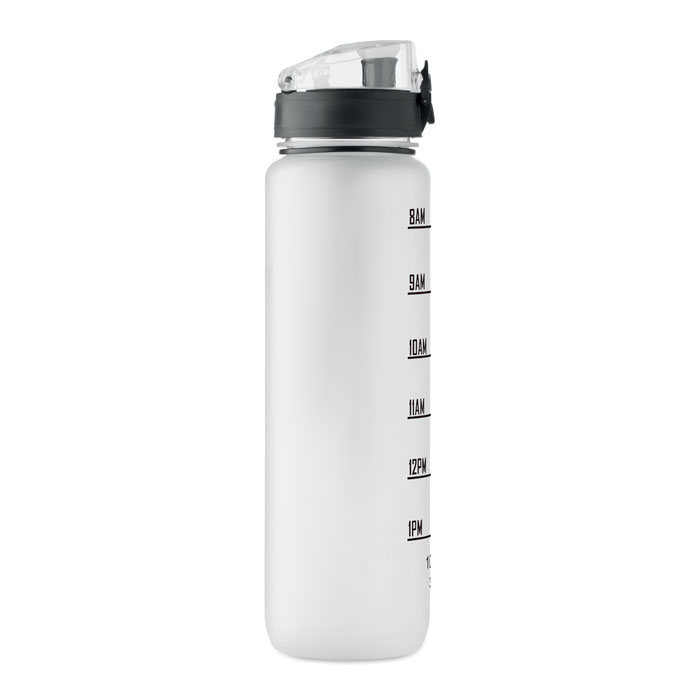 Sports water bottle RPET 1L Bianco Trasparente item picture side
