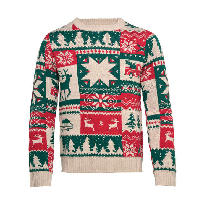 Christmas knitted sweater L-XL Beige item picture front
