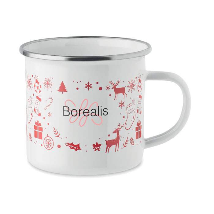 Tazza smaltata natalizia 300ml Bianco item picture 2