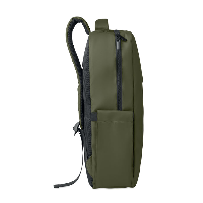 15" PU RPET laptop backpack Verde Militare item picture 1