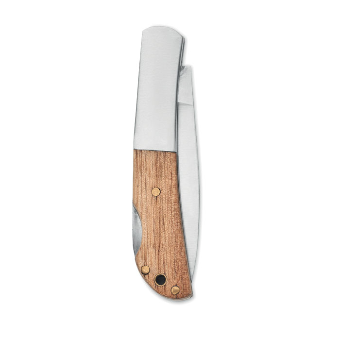 Foldable knife in acacia wood Legno item picture back