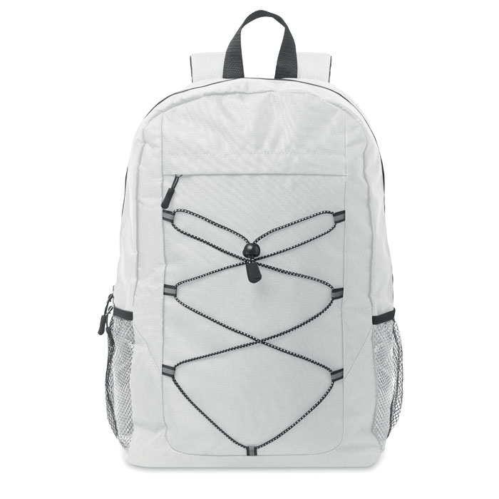 600D RPET polyester backpack Bianco item picture top