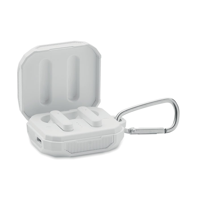 TWS earbuds with solar charger Bianco item picture open