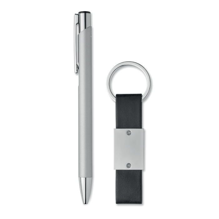 Penna e portachiavi in PU Argento item picture 1