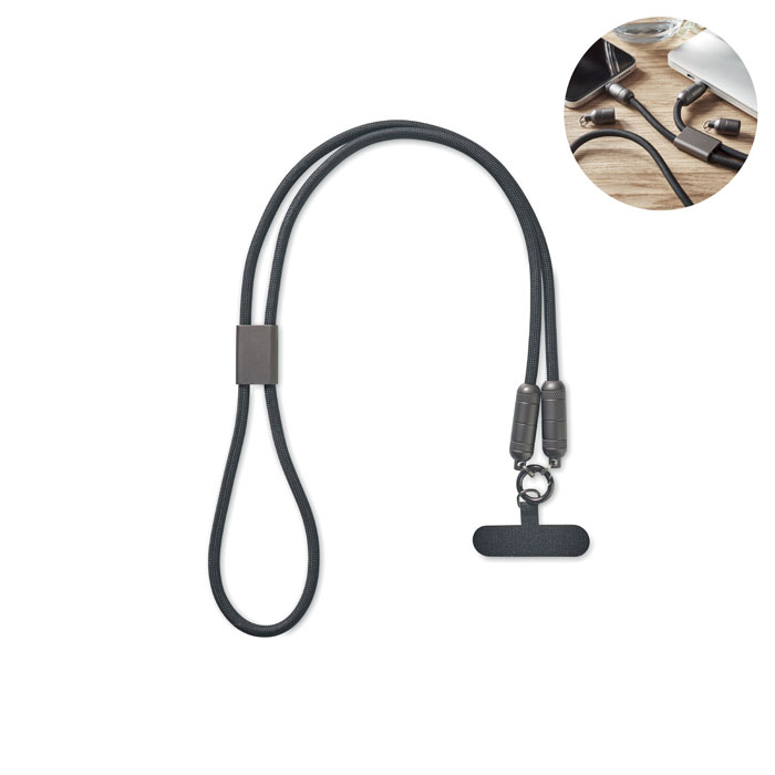 60W phone holder lanyard cable Nero item picture front