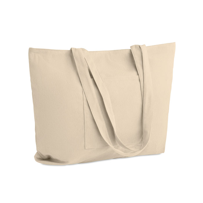 Shopper grande in velluto Beige item picture front