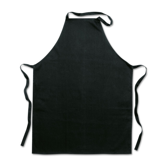 Kitchen apron in cotton black item picture back